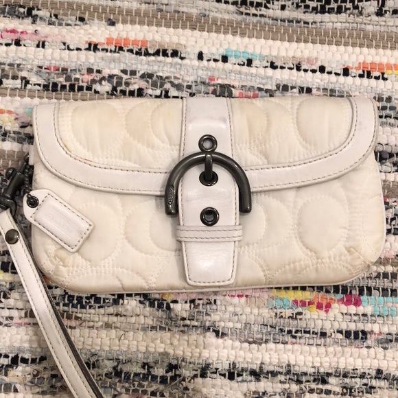 Coach Handbags - White Coach wristlet